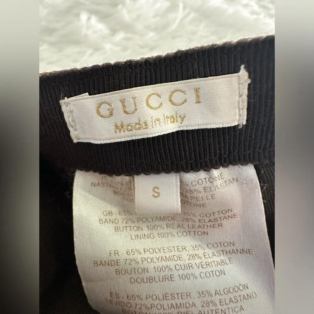 GUCCI Children Kids GG Cap Beige Blue Monogram Canvas‎ Baseball Hat Large